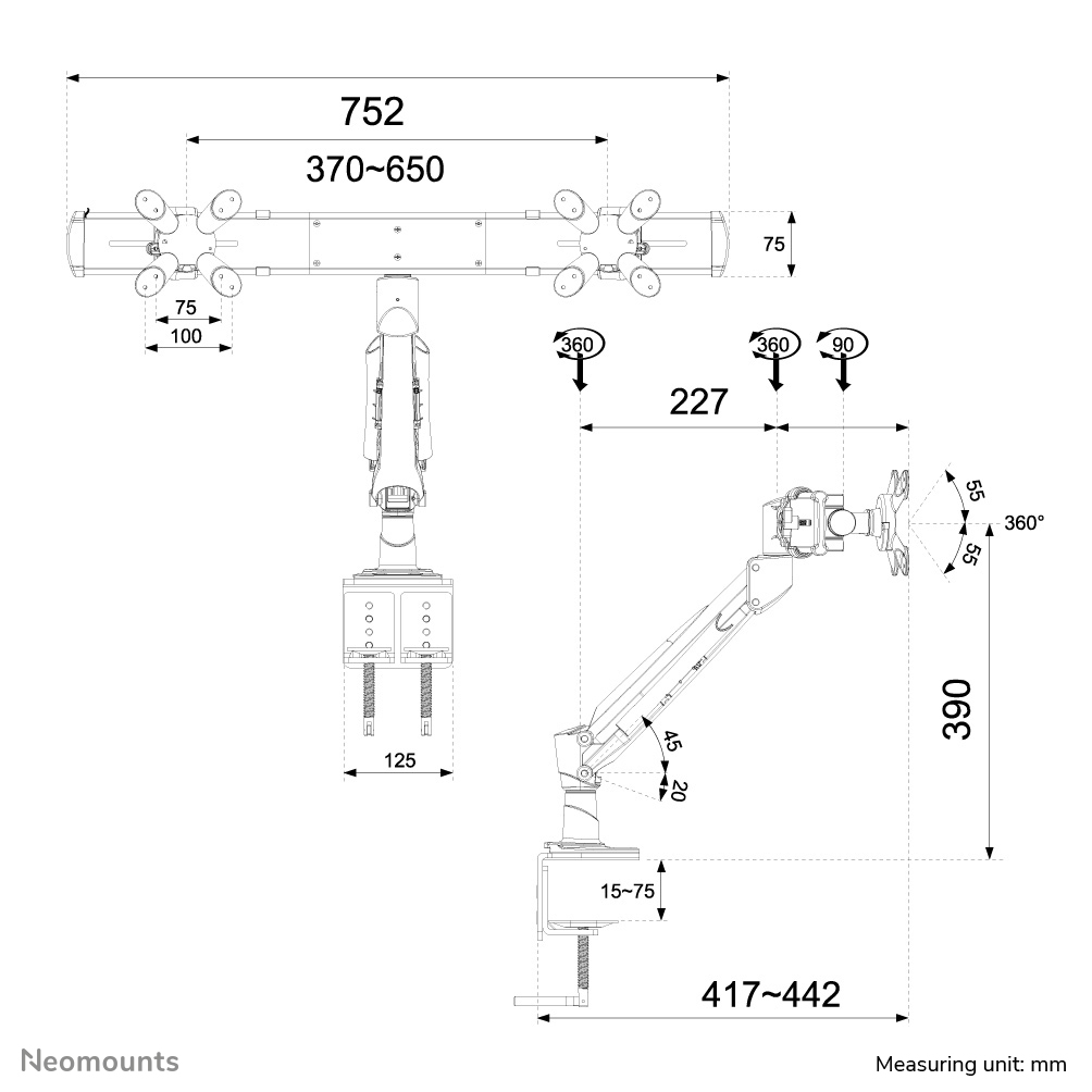 Neomounts by Newstar monitor desk mount